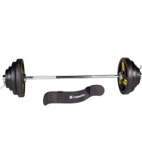 Olimpinių štangų su lėkštėmis rinkinys inSPORTline Biceps Herk 120 cm/50 mm 45 kg