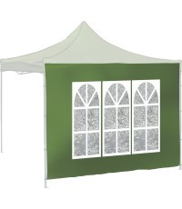 Šoninės sienelės vakarėlių palapinei WINDOW 2x3m 420D žalia WATERPROOF