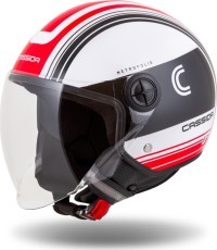 Motorcycle Helmet Cassida Handy Metropolis Black/White/Red