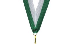 Ribbon for medal V2 White/Green 2cm