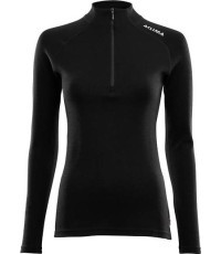 Marškinėliai Aclima WW Mock Neck su užtrauktuku, juodi, dydis XS - 123