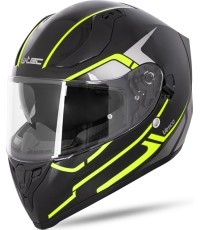 Full-Face Motorcycle Helmet W-TEC Vesco - Glossy Black-Neon Yellow