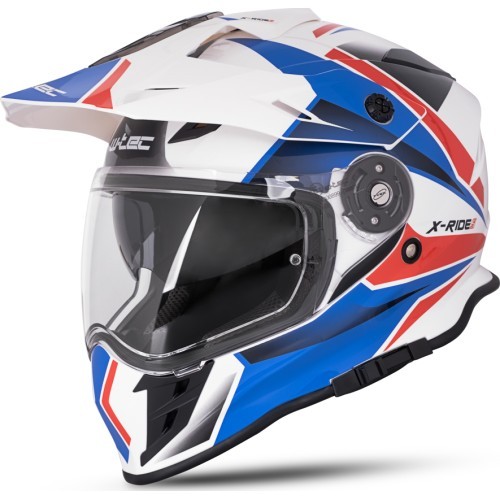 Motorcycle Helmet W-TEC Valso Graphic - White-Red-Blue