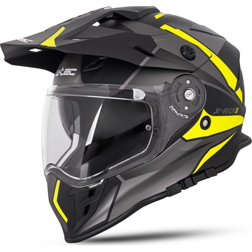 Motorcycle Helmet W-TEC Valso Graphic - Black-Grey-Fluo