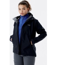 Moteriška striukė nuo lietaus Rab Downpour Eco Jacket - Juoda