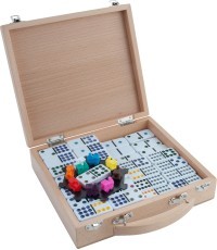 Longfield Mexican Train domino Double 12 medinėje dėžutėje