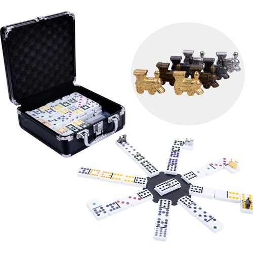 Домино Longfield Mexican Train Double 12 в чёрном кейсе