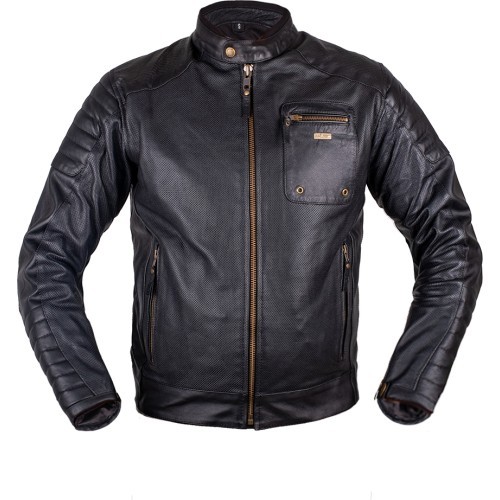 Summer leather moto jacket W-TEC Gradac - Black