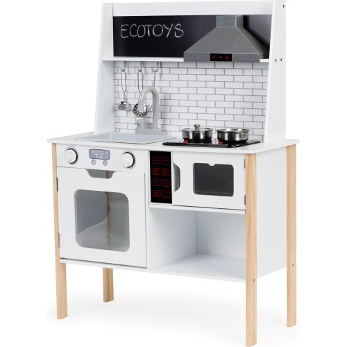 Medinė virtuvėlė vaikams su garsais ir šviesomis ECOTOYS