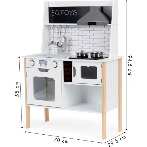 Wooden kitchen for kids + sounds lights ECOTOYS