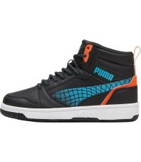 Puma Avalynė Paaugliams Rebound V6 Mid Techie Bud Black Blue Orange 397945 02