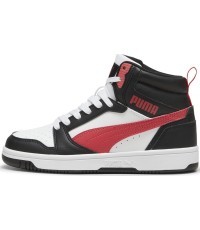 Подростковые кроссовки Puma Rebound V6 Mid Jr, белые/чёрные/красные 393831 16