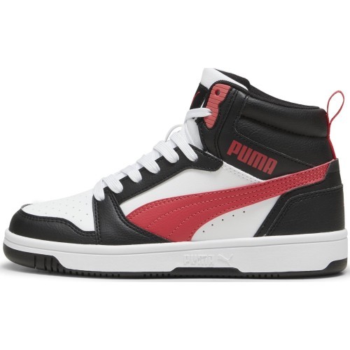 Puma Rebound V6 Mid Jr Junior Shoes White Black Red 393831 16
