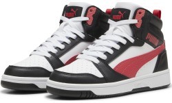 Puma Rebound V6 Mid Jr Junior Shoes White Black Red 393831 16