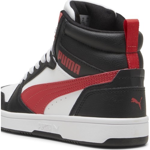 Puma Rebound V6 Mid Jr Junior Shoes White Black Red 393831 16
