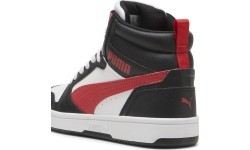 Puma Rebound V6 Mid Jr Junior Shoes White Black Red 393831 16