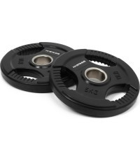 Guminių olimpinių svorio diskų rinkinys Hastings Tri-Grip, 5 kg