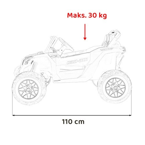 Elektromobilis keturratis ATV CAN-AM Maverick, raudonas