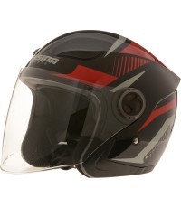 Atviras moto šalmas Cassida Reflex - Juoda, raudona