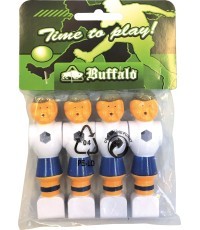 Stalo futbolo žaidėjai Buffalo, 16mm, mėlyni/balti, 4 vnt.