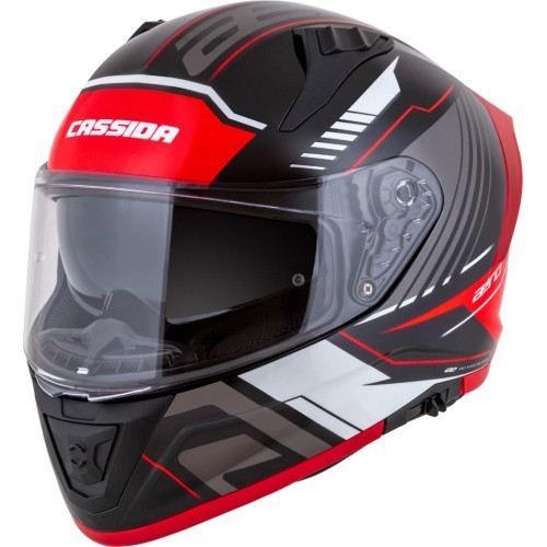 Motorcycle Helmet Cassida Aero Drome Black Pearl/Red/White/Gray