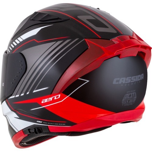Motociklininko šalmas Cassida Aero Drome Black Pearl/Red/White/Gray