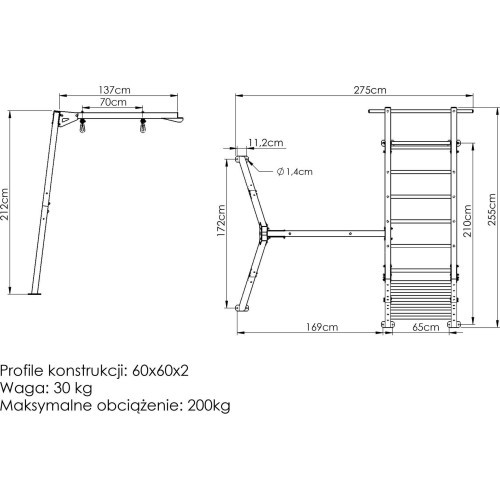 Swing 1-stand on bearings (ladder extension) PREMIUM MO-017 - Marbo Sport