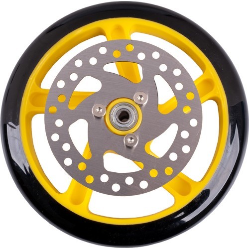 Replacement Wheel w/ Brake Rotor for inSPORTline Discola Scooter 200 x 30 mm - Yellow