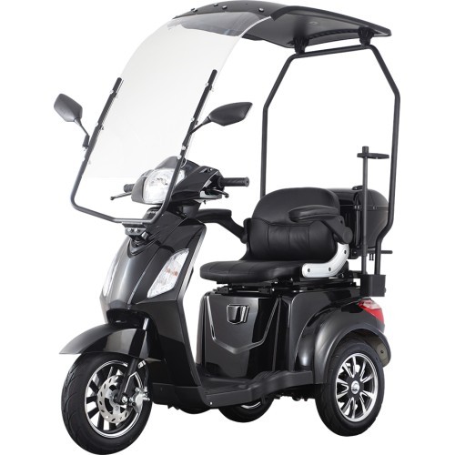 Three-Wheel Electric Scooter inSPORTline Zorica w/ Roof - Black