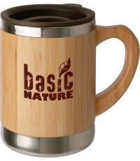 Puodelis BasicNature Beaker Bamboo, 0,3 l