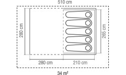 Palapinė Coleman Waterfall DeLuxe, 5 asmenims