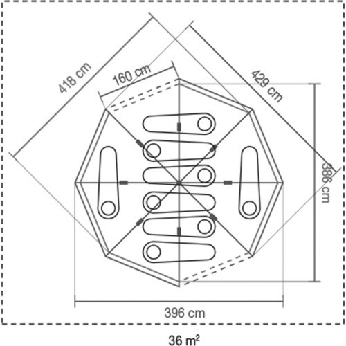 Palapinė Coleman Octagon BlackOut, 8 asmenų