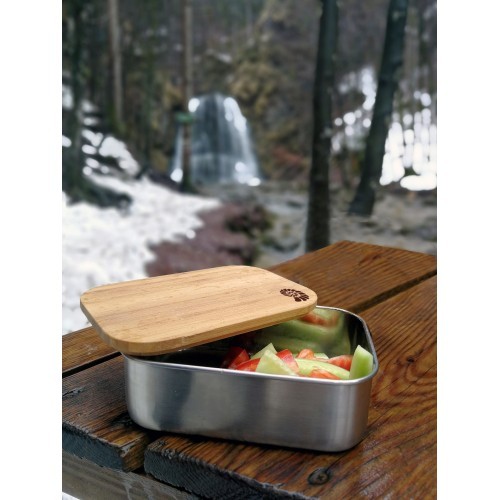 Priešpiečių dėžutė Origin Outdoors Bamboo, 0,8 l, nerūdijantis plienas