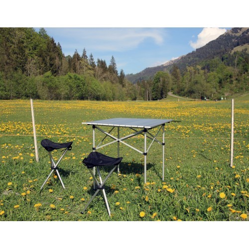 3-leg Folding Stool BasicNature Sandwich, Black