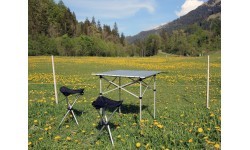 3-leg Folding Stool BasicNature Sandwich, Black