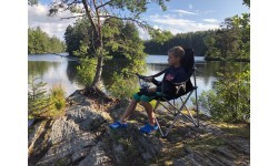 Sudedama kėdė BasicNature Travelchair Holiday, juoda