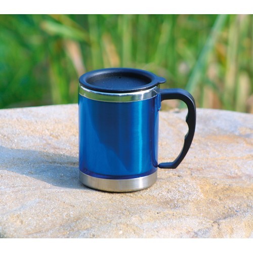 Termopuodelis BasicNature Stainless Steel Beaker MUG, 0,42 l, mėlynas