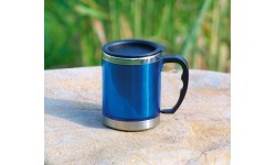 Termopuodelis BasicNature Stainless Steel Beaker MUG, 0,42 l, mėlynas