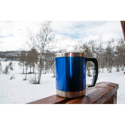 Termopuodelis BasicNature Stainless Steel Beaker MUG, 0,42 l, mėlynas