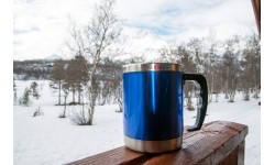 Termopuodelis BasicNature Stainless Steel Beaker MUG, 0,42 l, mėlynas