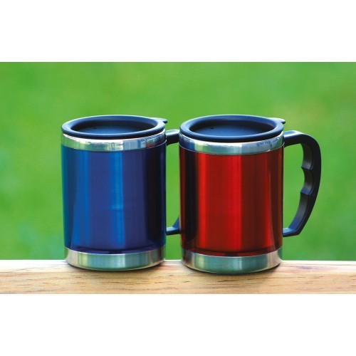Termopuodelis BasicNature Stainless Steel Beaker MUG, 0,42 l, mėlynas