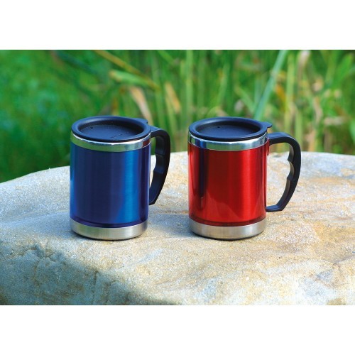 Termopuodelis BasicNature Stainless Steel Beaker MUG, 0,42 l, mėlynas