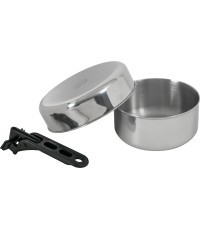 Cooking Set BasicNature Stainless Steel Biwak Junior