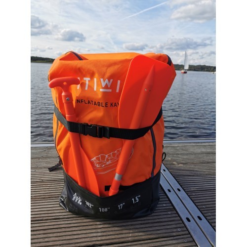 Teleskopinis irklas BasicNature Mini 107cm, oranžinis