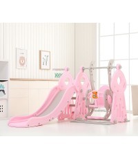 Children’s Slide w/ Swing & Basketball Hoop 4-in-1 inSPORTline Swingslide - Pink