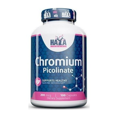 Haya Labs Chromium Picolinate (Chromo pikolinatas) 100 kaps.