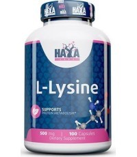 Haya Labs L-Lysine 500 mg (Lizinas), 100 kaps.