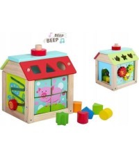 Medinė edukacinė kubo rūšiuoklė su kaladėlėmis Ecotoys