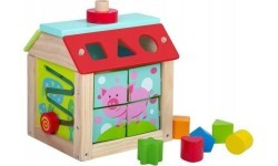 Medinė edukacinė kubo rūšiuoklė su kaladėlėmis Ecotoys