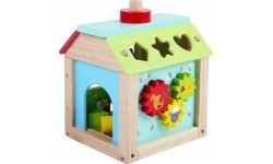 Medinė edukacinė kubo rūšiuoklė su kaladėlėmis Ecotoys